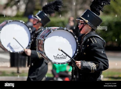 Bass drum player in high school marching band - USA Stock Photo - Alamy