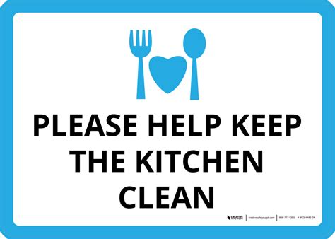 Please Help Keep The Kitchen Clean Landscape - Wall Sign