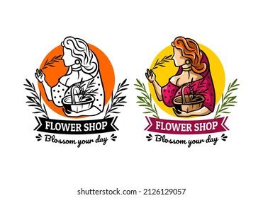 Logo Flower Shop Vector Illustration Template Stock Vector (Royalty ...