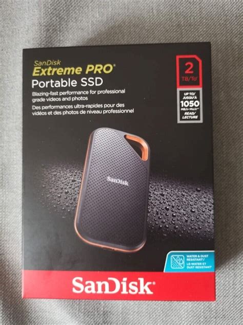 SanDisk Extreme PRO 2TB Portable SSD, 1050 MB/s USB-C Water-Resistant ...