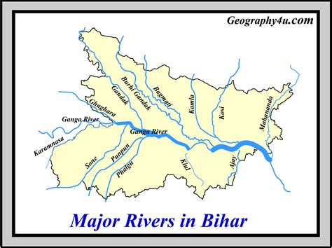 Rivers of Bihar- rivers in north and south Bihar | Bihar, Geography map ...