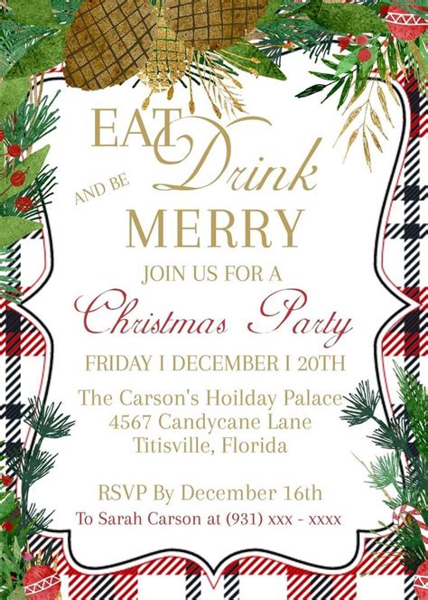 Christmas Party Invitation, Holiday Party Invite, Christmas Party ...