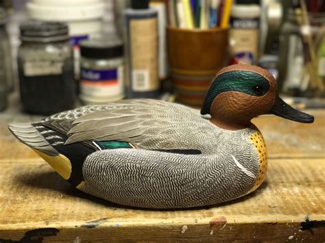 Mark Daisey, Green Wing Teal Decoy | Decoy carving, Bird carving, Duck ...