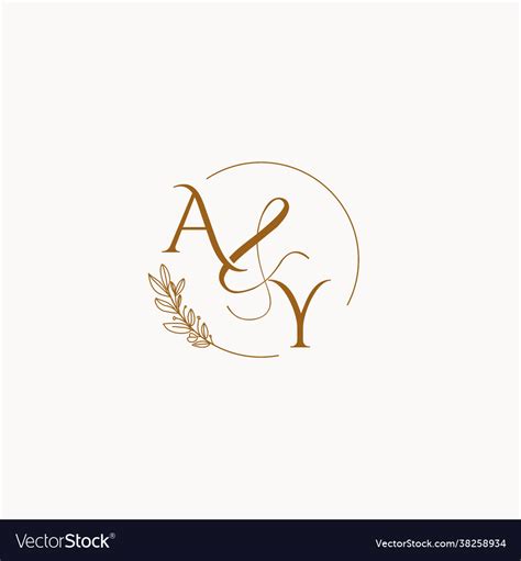 Ay initial wedding monogram logo Royalty Free Vector Image