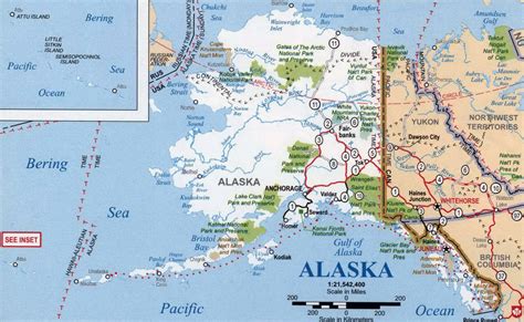 Detailed map of Alaska state with national parks | Alaska state | USA ...