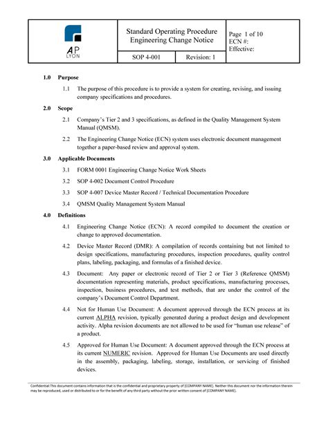 Engineering Change Notice Procedure