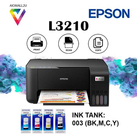 EPSON EcoTank L3210 All-In-One Printer (Color, A4, Print, Scan, Copy)