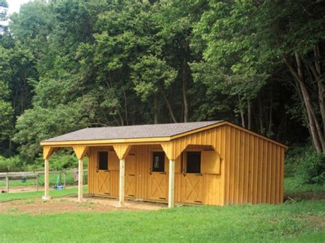 10 x 36 Shed Row Horse Barn with 8 overhang | Penn Dutch Structures # ...