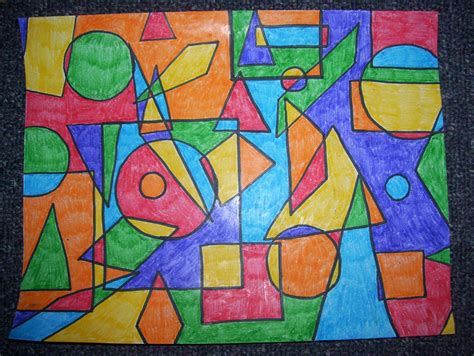 A nice example of art drawn with shapes | Elementary art, Geometric ...