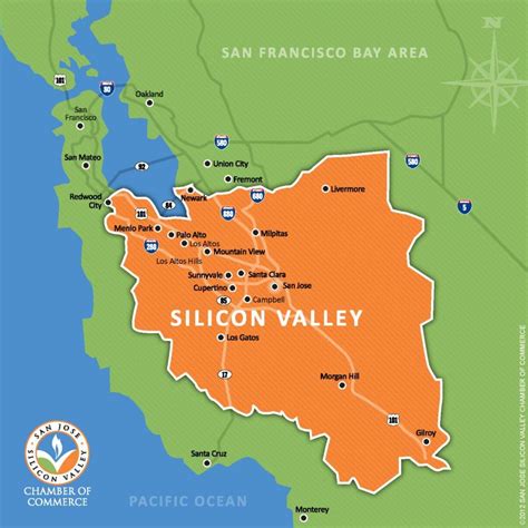 La Silicon valley sur la carte du monde de la Silicon valley dans la ...