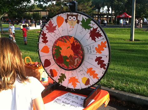 Elementary School Fall Festival Game Ideas. Wheel Spin with different ...