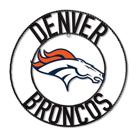 IMPERIAL Denver Broncos 24 in. Black Wrought Wall Art with Orange and ...