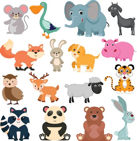 Animal Cartoon Clipart Cut Animals Digital Design Animal - Etsy Australia