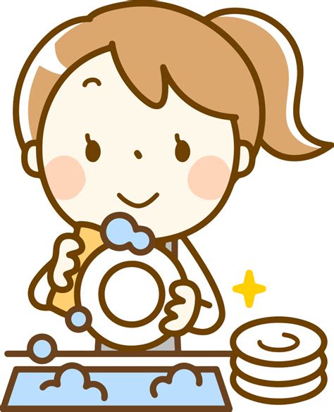 OnlineLabels Clip Art - Washing Dishes