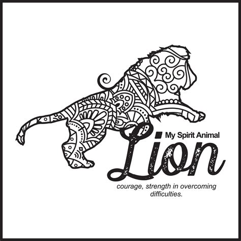 Vector illustration decorative Lion on white background, Lion My Spirit ...