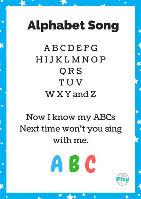 ABC Alphabet Song Printable And Activity Ideas - Craft Play Learn