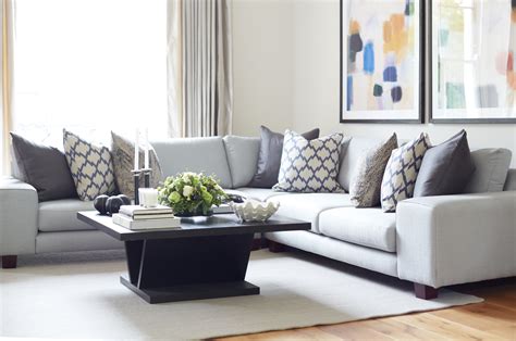 We used this light grey corner sofa to create a relaxed feeling in the ...