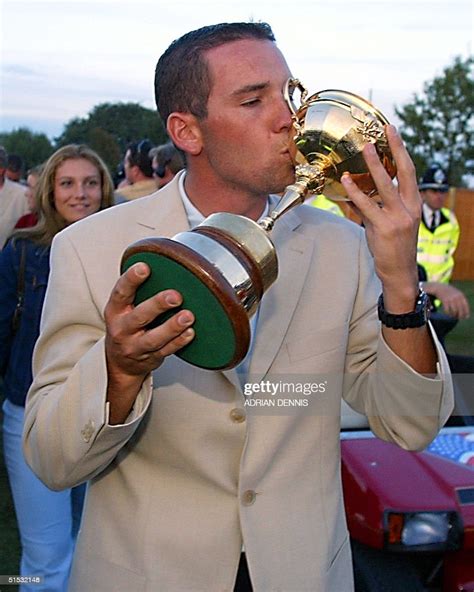 Sergio Garcia kisses the Ryder Cup after his team won 34th Ryder Cup ...