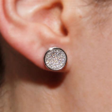 Sterling Silver Micro Pave Circle Stud Earrings SACE00047