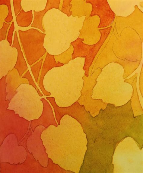 The Painted Prism: WATERCOLOR WORKSHOP: Negative Painting of Aspen Leaves