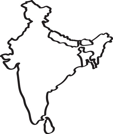 Doodle freehand outline sketch of India map. 12000859 PNG