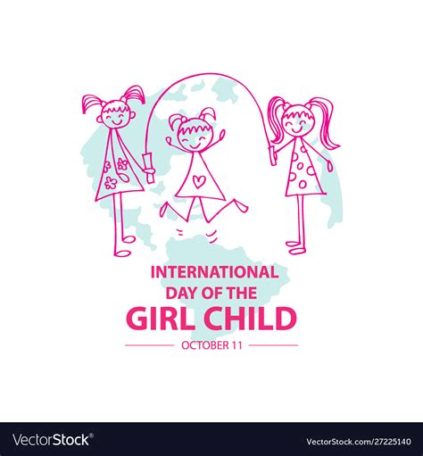 International day girl child Royalty Free Vector Image