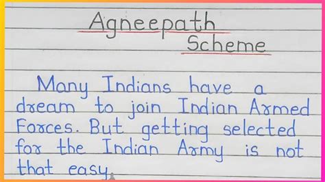 Agneepath Scheme Essay in English | Write an Essay on Agneepath Yojana ...