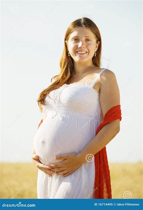 9 months pregnant woman stock image. Image of scene, summer - 16714495