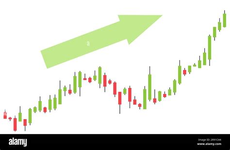 Trading chart uptrend. Bullish growing chart with Japanese candle stick ...