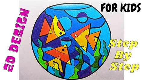 HOW TO DRAW 2D DESIGN WITH FISH POT OIL PASTELS #video no-146 - YouTube