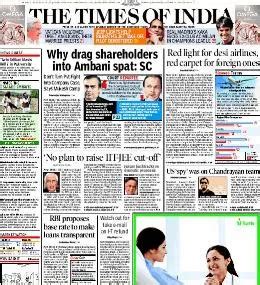 Times Of India Epaper - Today's TOI Newspaper