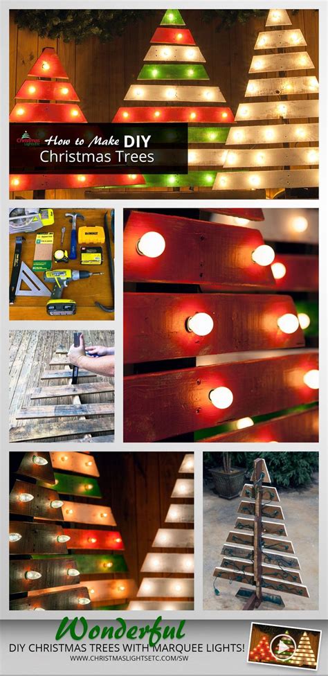 DIY Christmas Trees With Marquee Lights - Christmas Lights, Etc ...