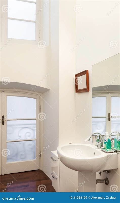 White bathroom stock image. Image of indoor, ceramic - 31058109