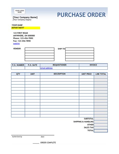 Purchase Order Template - 10 Free PDF Printables | Printablee