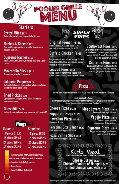 Food Menu | Lanes N' Games | Brunswick Ga