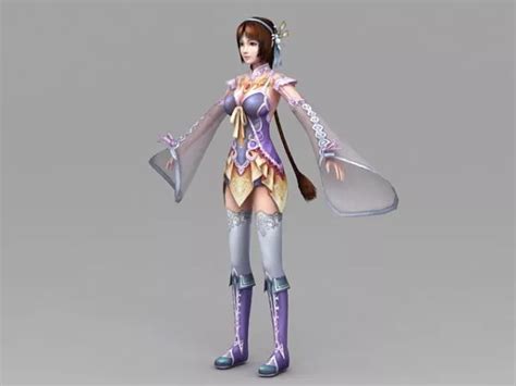 Chinese Anime Girl Free 3d Model - .Max, .Vray - Open3dModel 119166