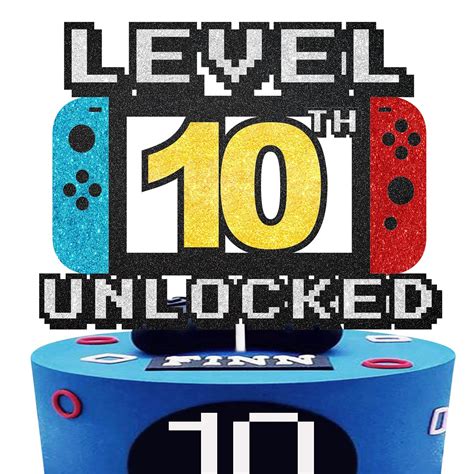 Buy Level 10th Cake Topper - Level 10th game Sign Theme Party ...