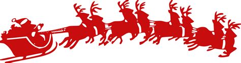 Santa Sleigh Reindeer Silhouette Christmas Decor Clipart | PNG All