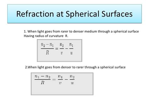 Ray Optics Formulaes