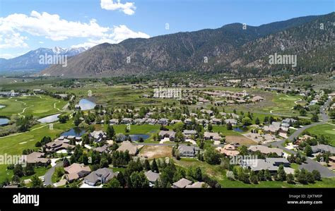 A top view of a town with hills in the background Stock Photo - Alamy