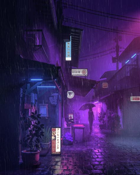 beeple on Twitter | Dark purple aesthetic, Rain wallpapers, Purple ...