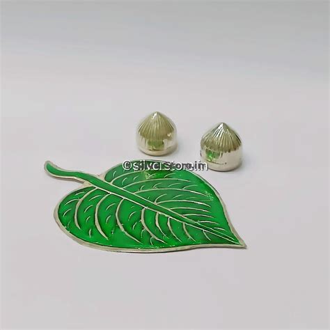 Silver Pan & silver supari set - silver leaf - silver nuts – SilverStore.in