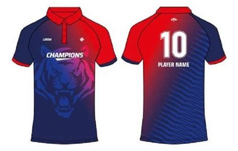 Polyester Cricket Jersey with front & Back Sublimation, Printed, White ...