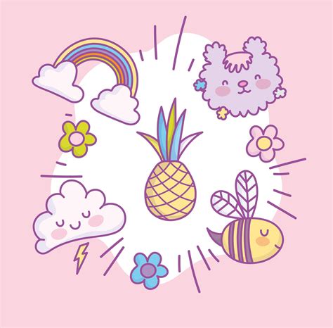 Cute Cartoon Kawaii Icons