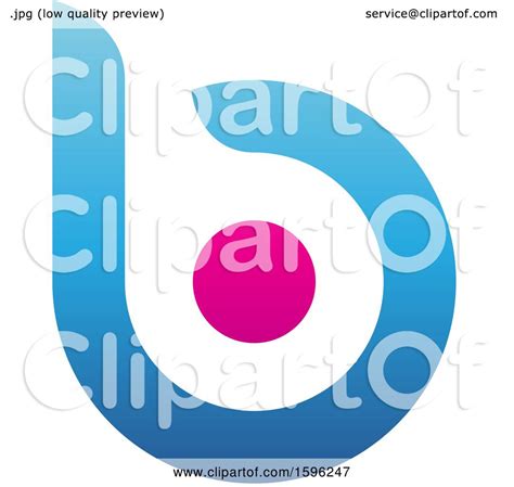 Clipart of a Blue Letter B Logo with a Circle - Royalty Free Vector ...