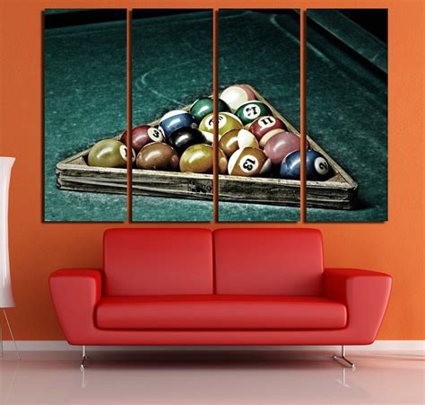 Billiard wall art canvas set. Game room decor. Billiard wall | Etsy