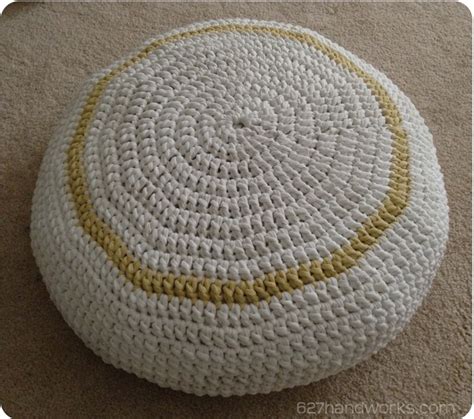 T-Shirt Yarn Crochet Pouf | 627handworks