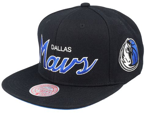 Dallas Mavericks Team Script 2.0 Black Snapback - Mitchell & Ness cap ...