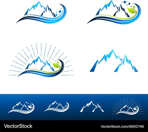 Mountain resort logo design Royalty Free Vector Image