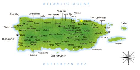 Puerto Rico Map Beaches - ToursMaps.com